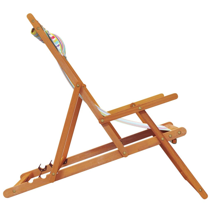 foldbare strandstole 2 stk. stof flerfarvet