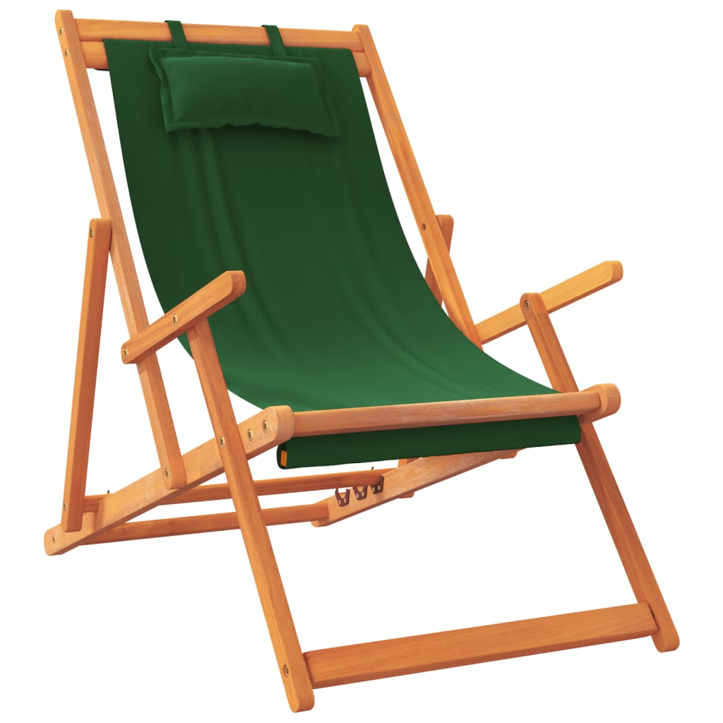 foldbare strandstole 2 stk. stof grøn