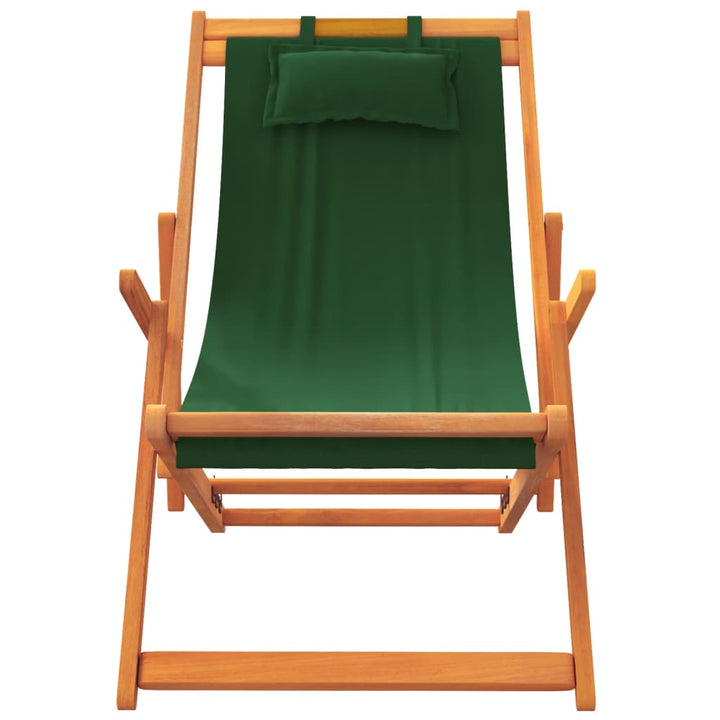 foldbare strandstole 2 stk. stof grøn