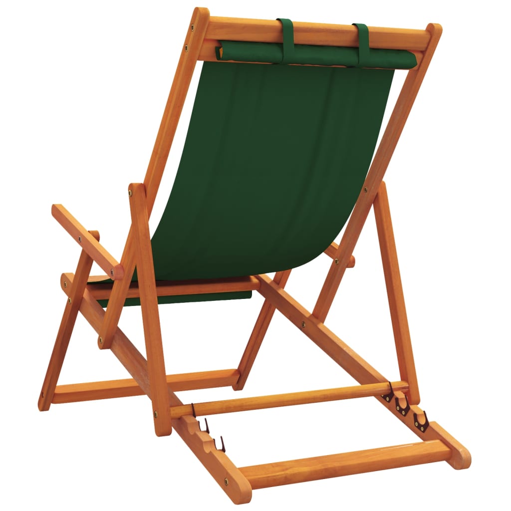 foldbare strandstole 2 stk. stof grøn