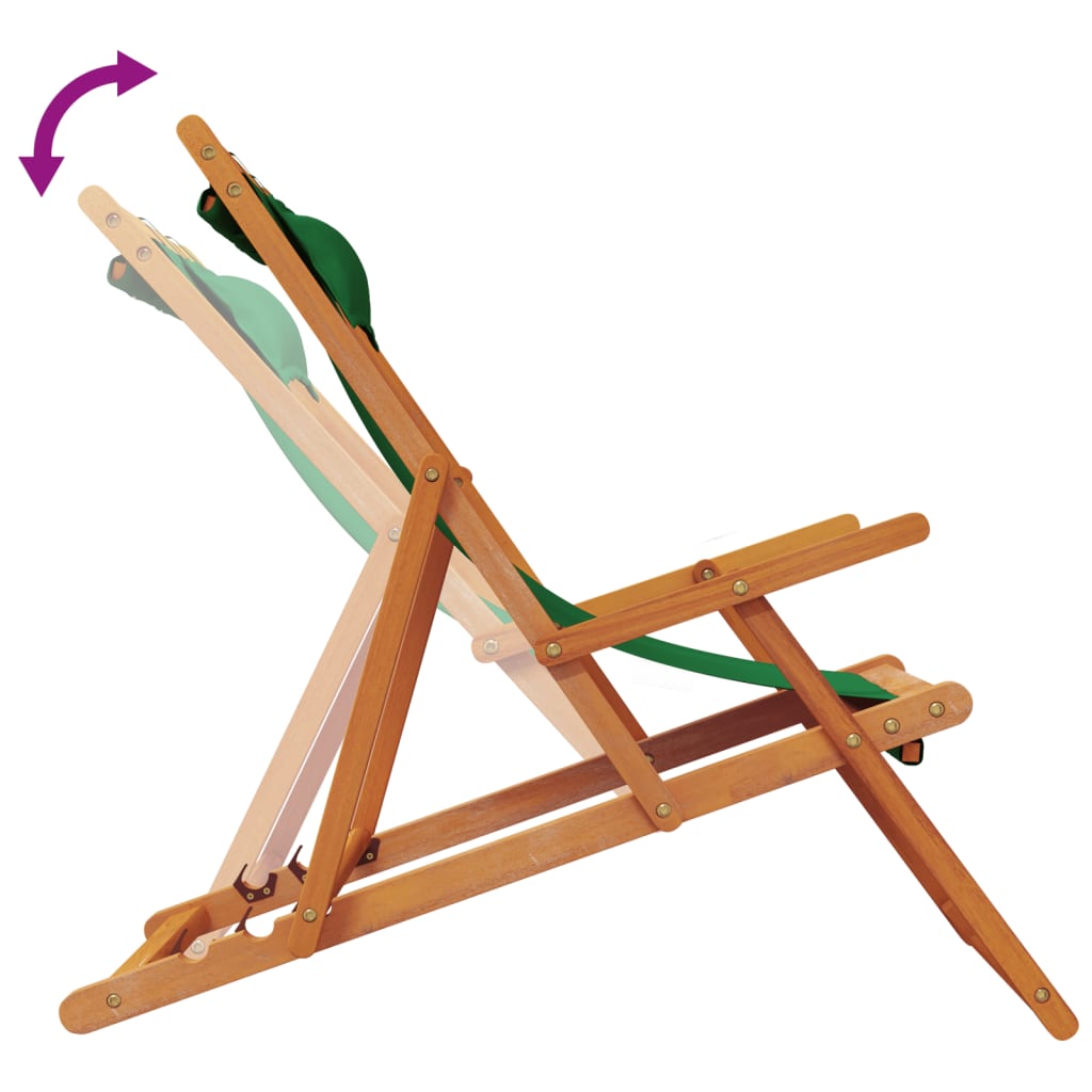 foldbare strandstole 2 stk. stof grøn