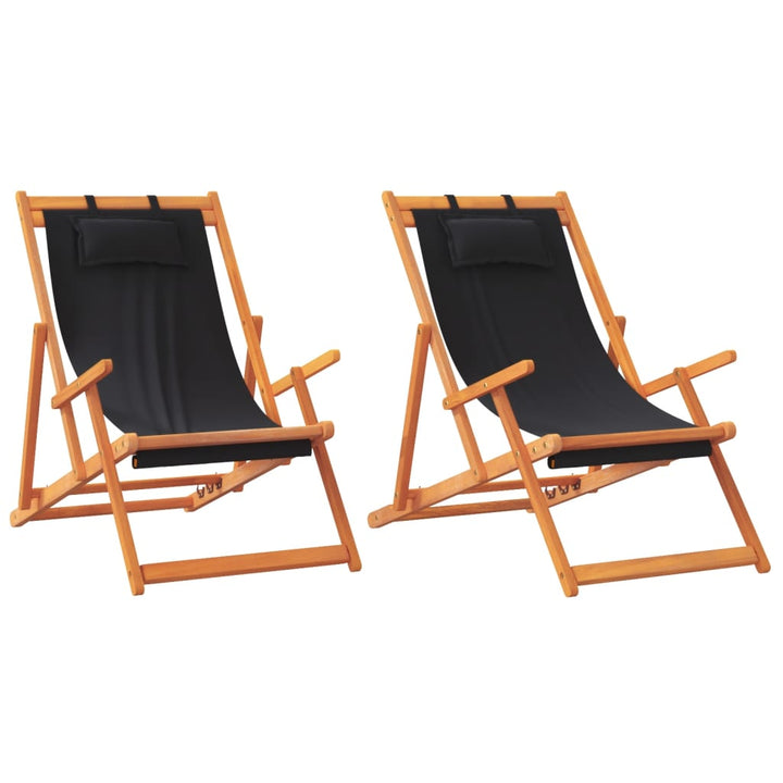 foldbare strandstole 2 stk. stof sort