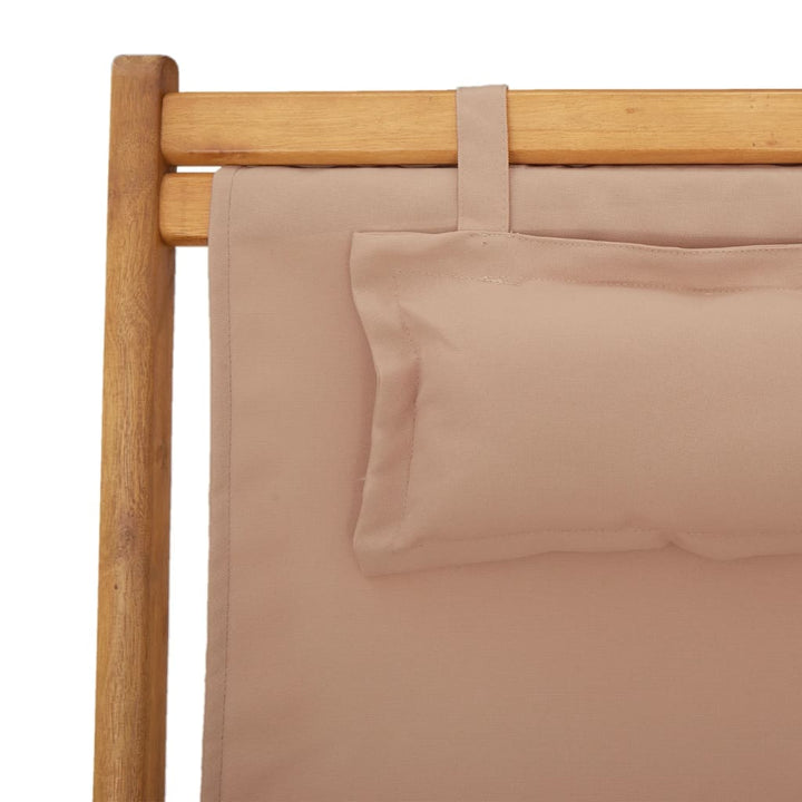 strandstole 2 stk. foldbar stof og massivt træ gråbrun