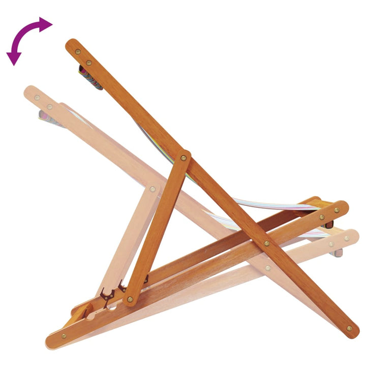 Klapstole 2 stk. flerfarvet stof