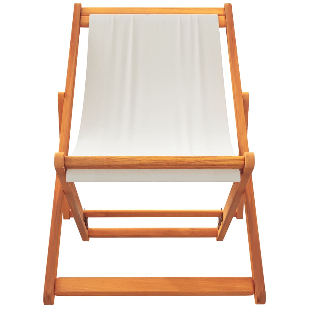 strandstole 2 stk. foldbare stof cremehvid