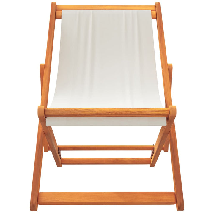 strandstole 2 stk. foldbare stof cremehvid