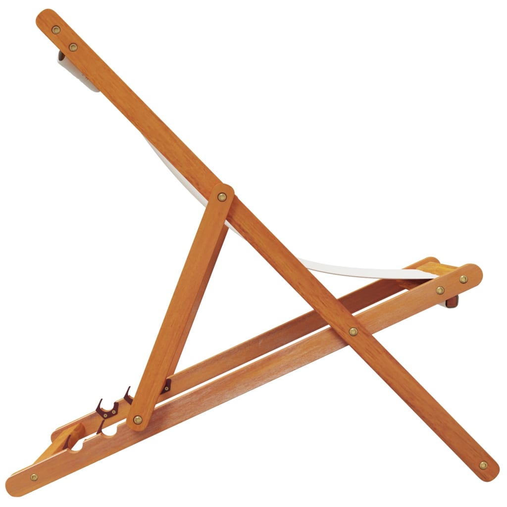 strandstole 2 stk. foldbare stof cremehvid