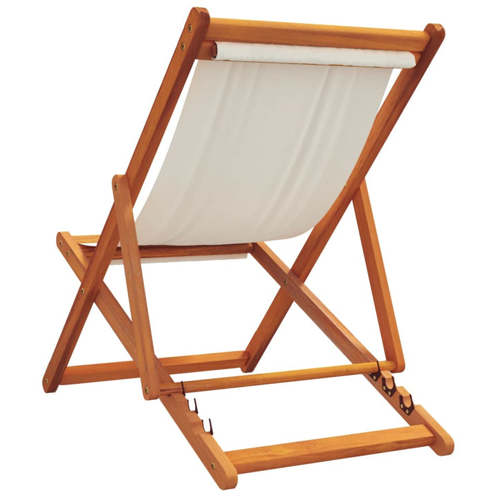 strandstole 2 stk. foldbare stof cremehvid