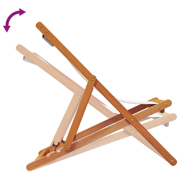 strandstole 2 stk. foldbare stof cremehvid