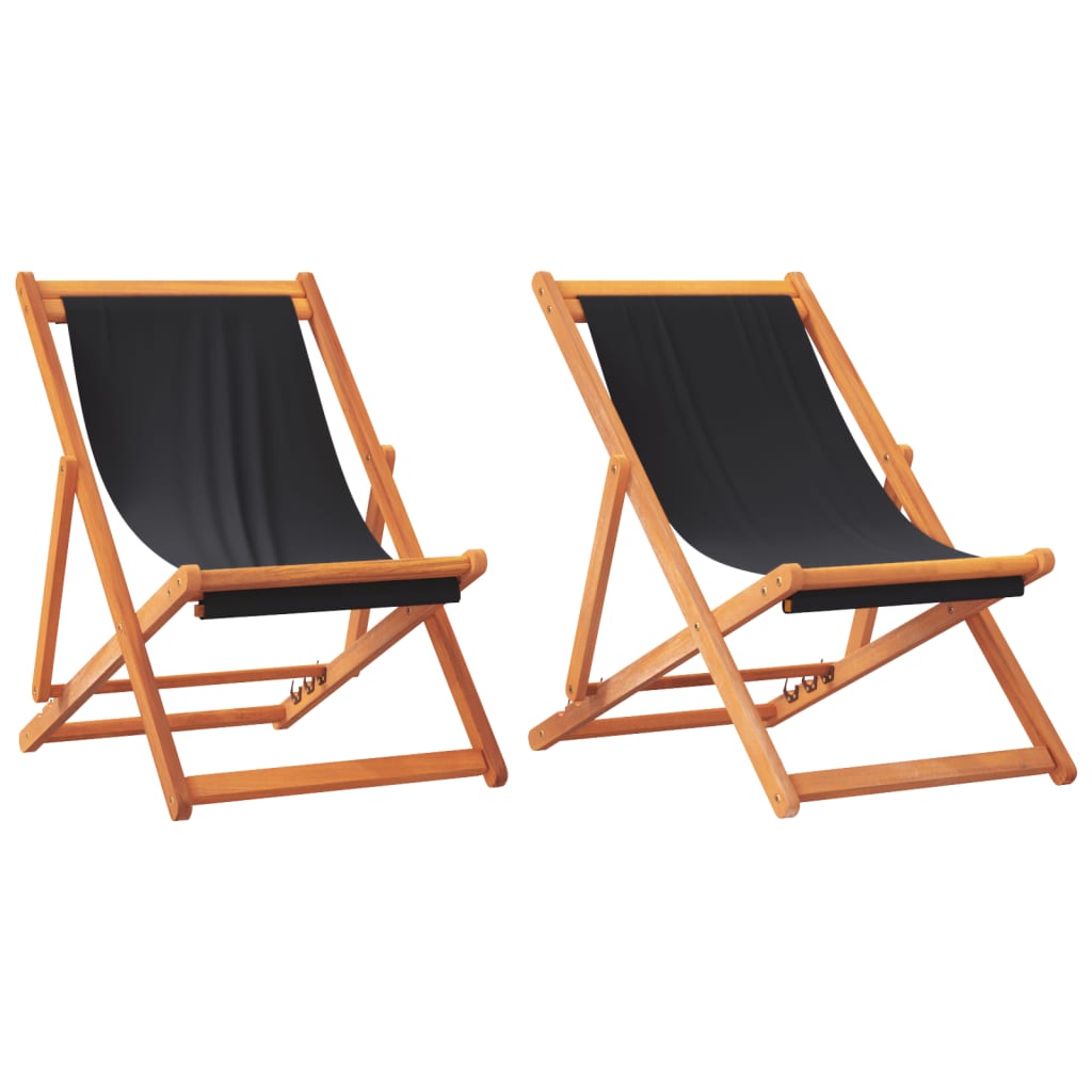 foldbare strandstole 2 stk. stof sort