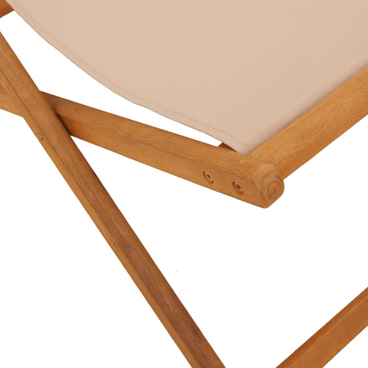strandstole 2 stk. foldbar stof og massivt træ gråbrun