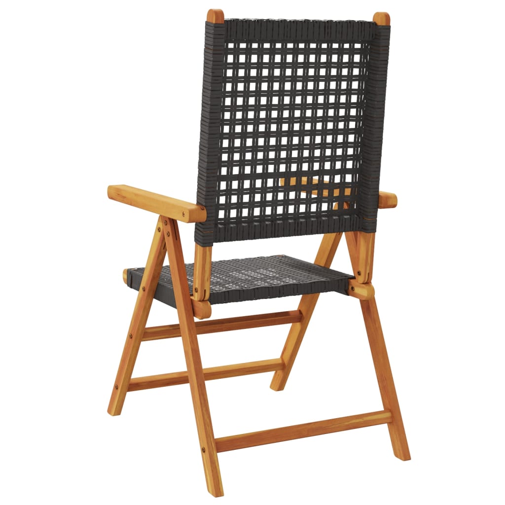 havestole 4 stk. med lænefunktion polyrattan sort