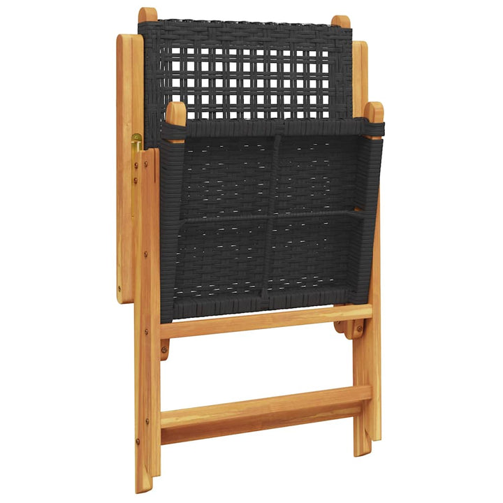 havestole 4 stk. med lænefunktion polyrattan sort
