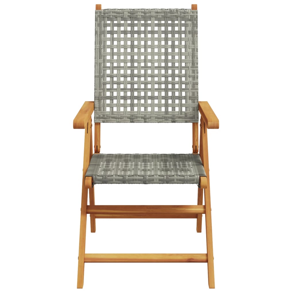 havestole 4 stk. med lænefunktion polyrattan grå