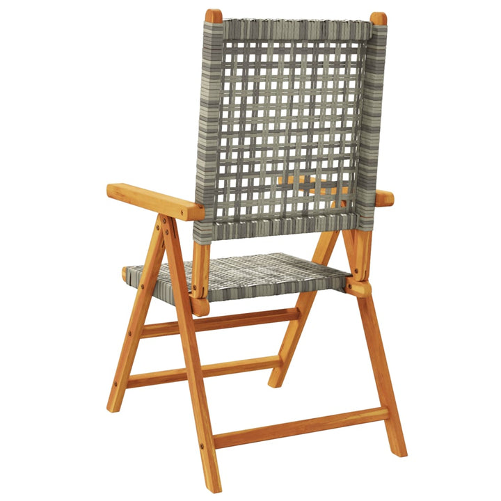 havestole 4 stk. med lænefunktion polyrattan grå