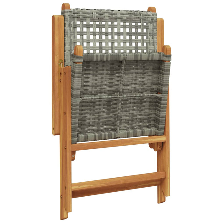 havestole 4 stk. med lænefunktion polyrattan grå