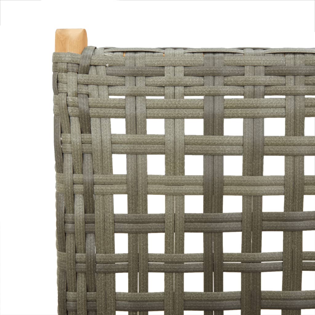 havestole 6 stk. med lænefunktion polyrattan grå