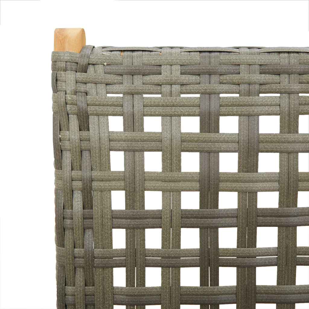havestole 6 stk. med lænefunktion polyrattan grå