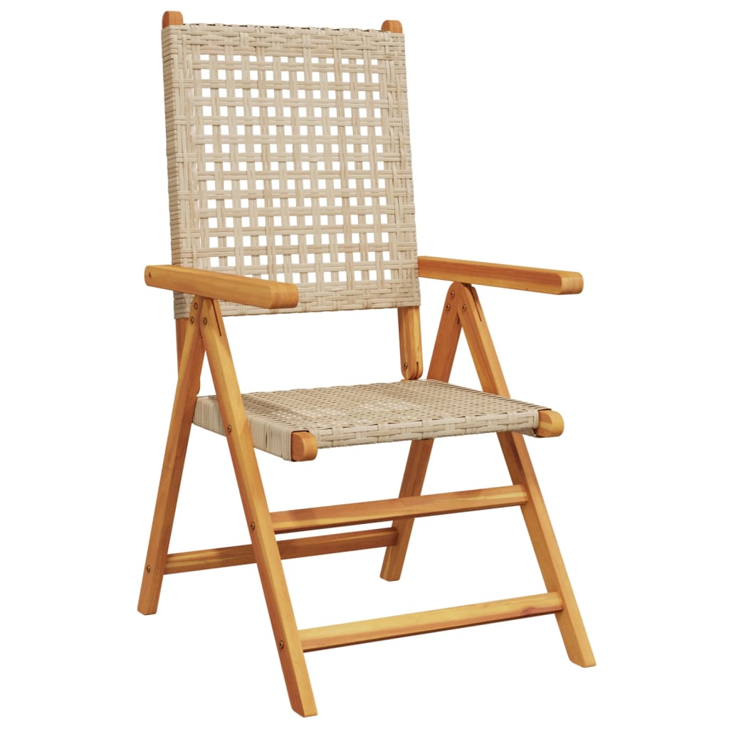havestole 4 stk. med lænefunktion polyrattan beige