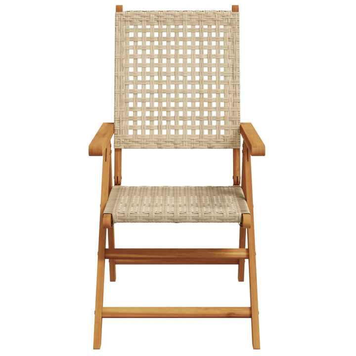 havestole 4 stk. med lænefunktion polyrattan beige