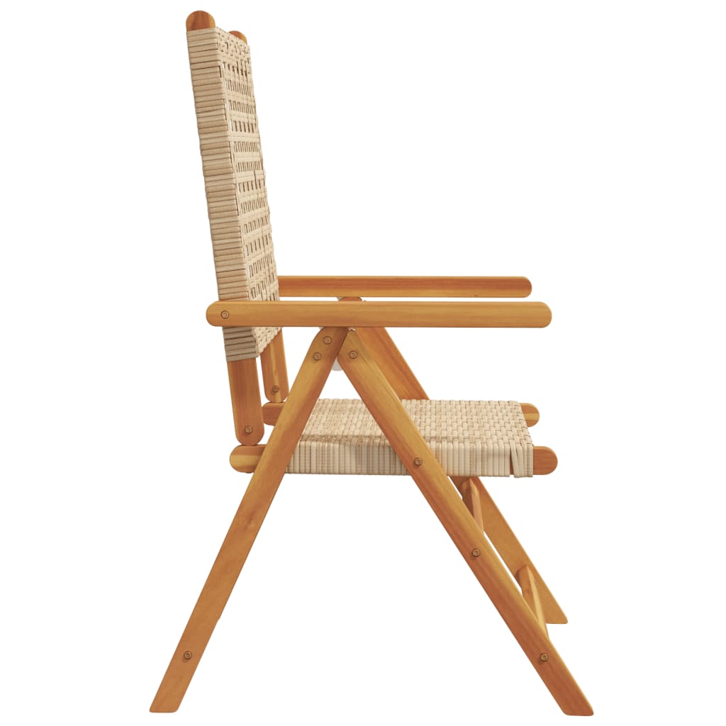 havestole 8 stk. med lænefunktion polyrattan beige