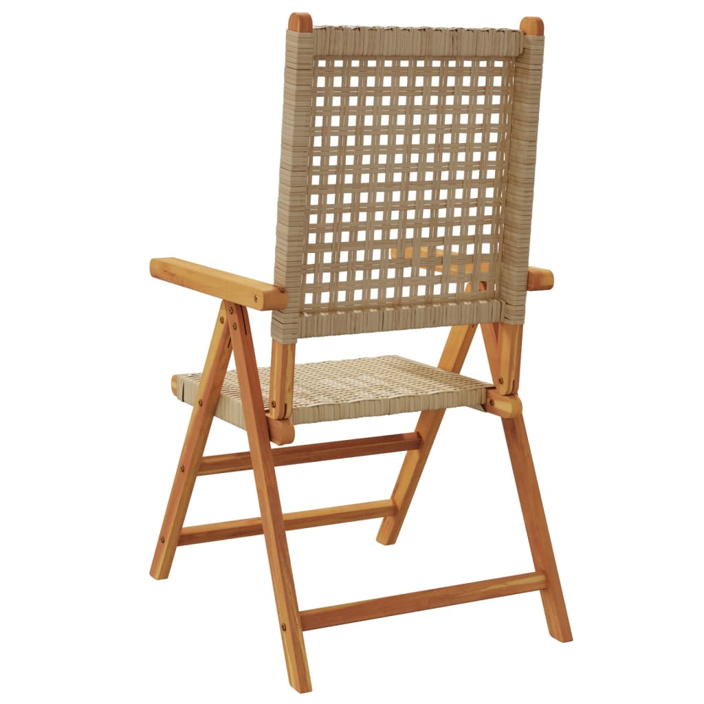 havestole 8 stk. med lænefunktion polyrattan beige