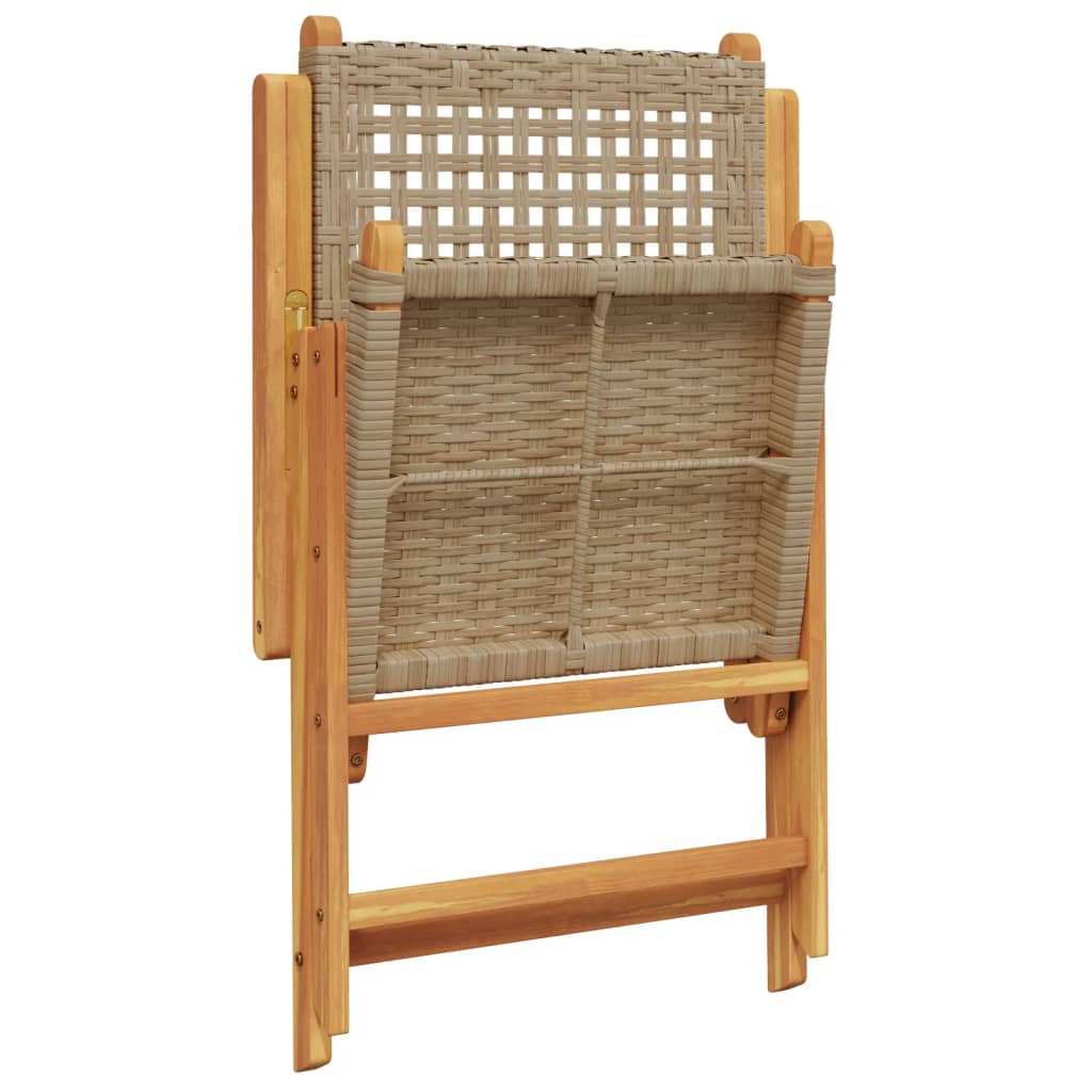 havestole 8 stk. med lænefunktion polyrattan beige