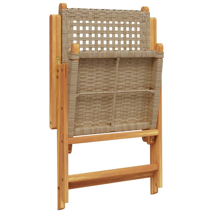 havestole 8 stk. med lænefunktion polyrattan beige