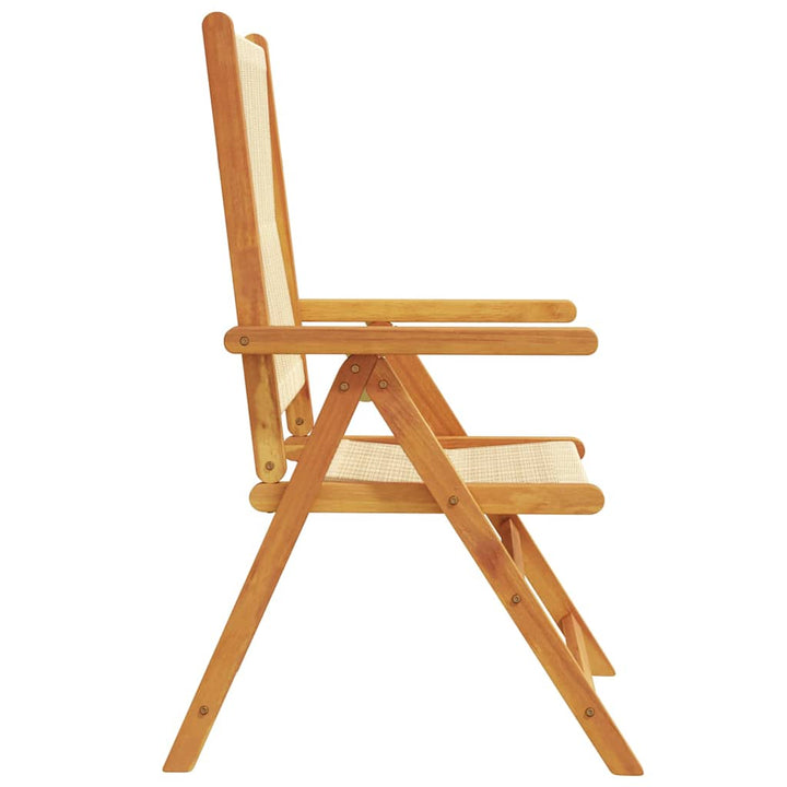 havestole 4 stk. med lænefunktion massivt akacietræ beige