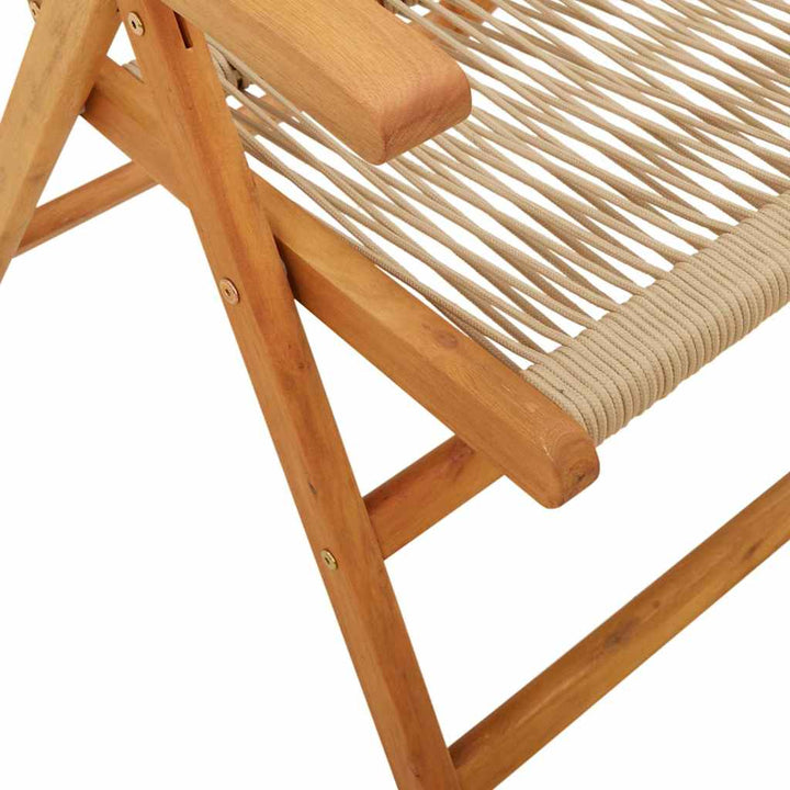 Klapstole i beige, massivt træ, 4 stk.