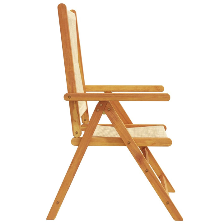 havestole 6 stk. med lænefunktion massivt akacietræ beige