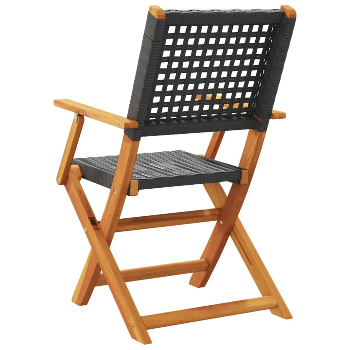 foldbare havestole 4 stk. polyrattan sort