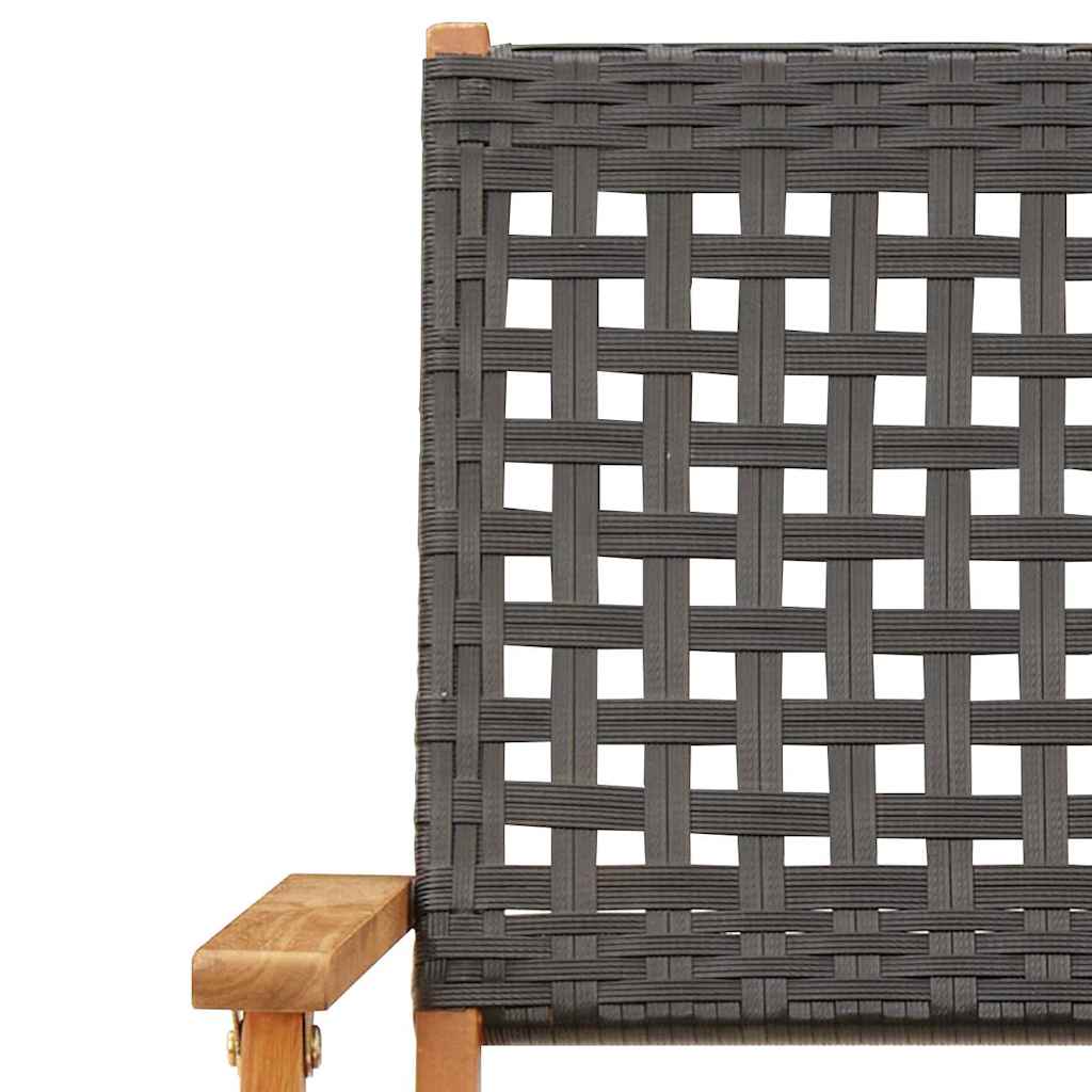 foldbare havestole 8 stk. polyrattan sort