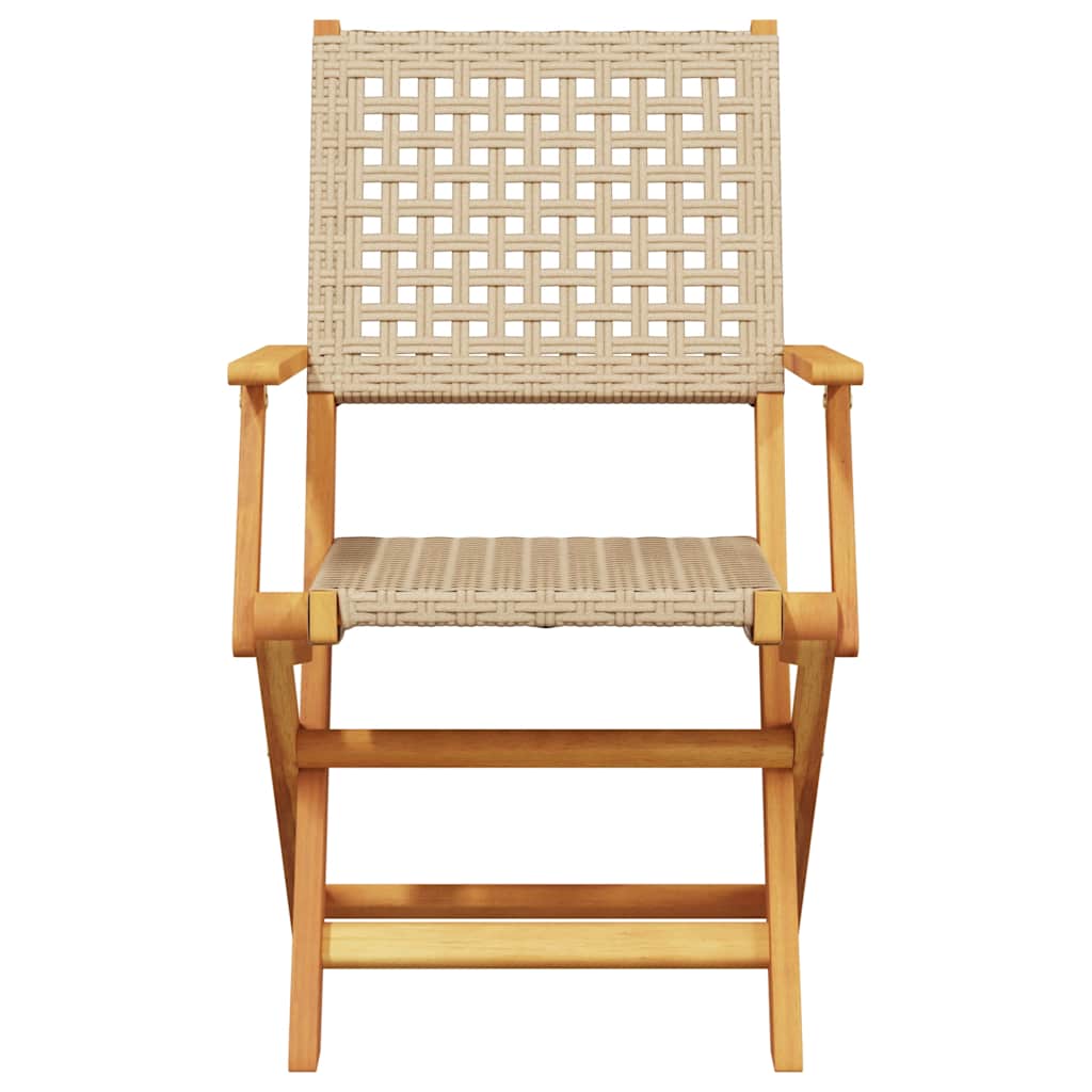 foldbare havestole 4 stk. polyrattan beige