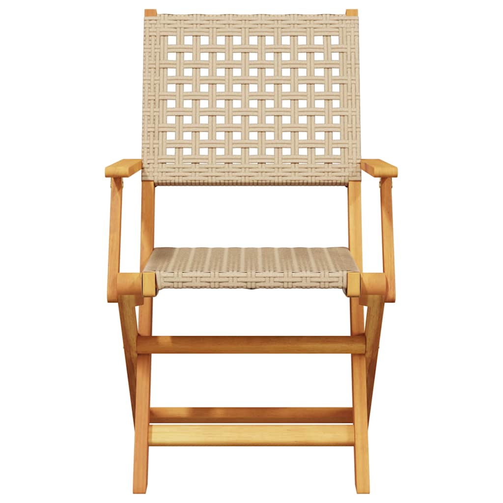foldbare havestole 8 stk. polyrattan beige