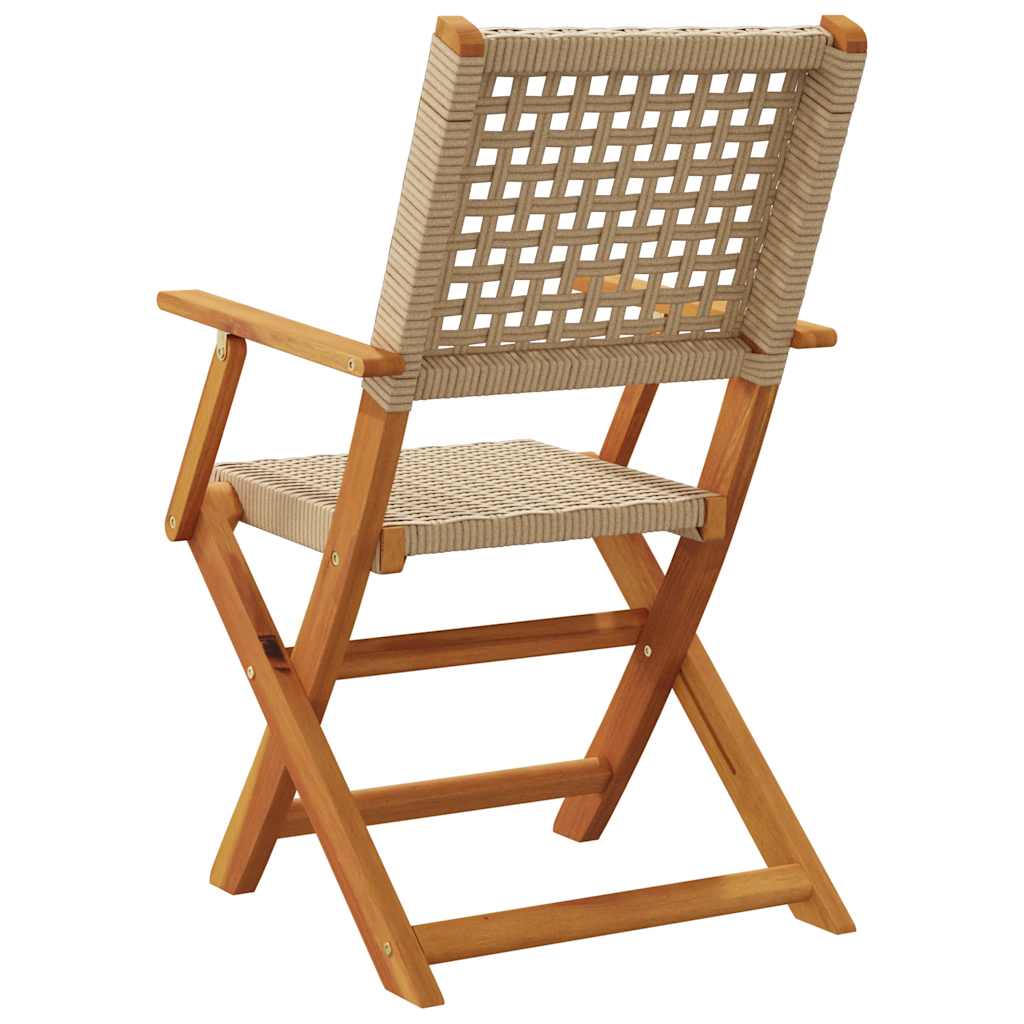 foldbare havestole 8 stk. polyrattan beige