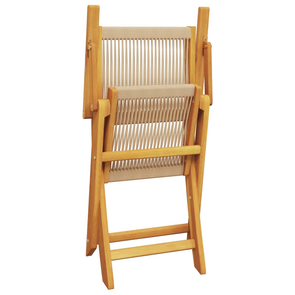 havestole 4 stk. foldbar massivt akacietræ beige