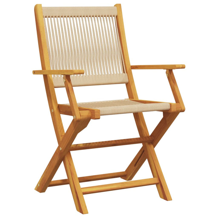 foldbare havestole 6 stk. massivt akacietræ beige