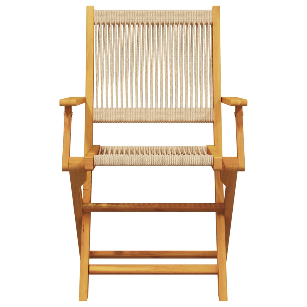 foldbare havestole 6 stk. massivt akacietræ beige