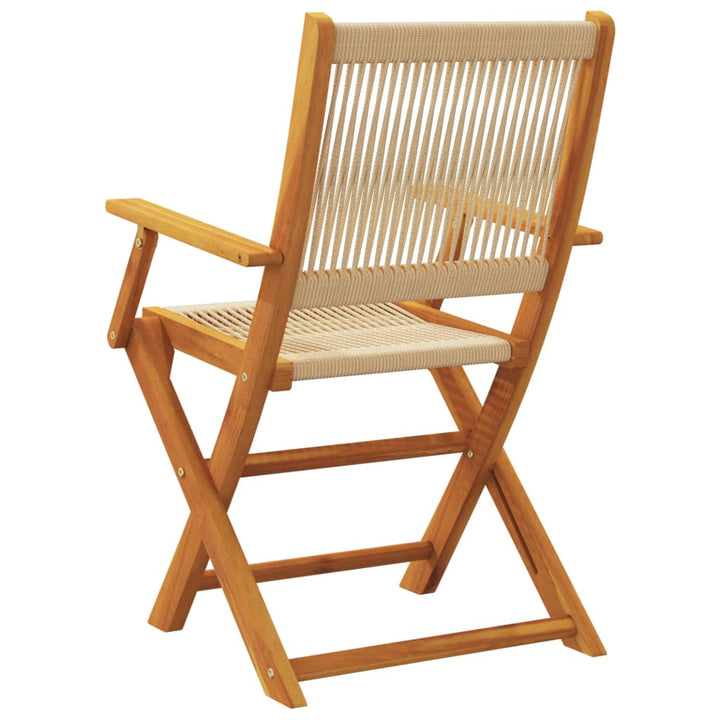 foldbare havestole 6 stk. massivt akacietræ beige