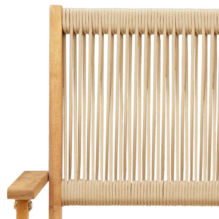 foldbare havestole 6 stk. massivt akacietræ beige