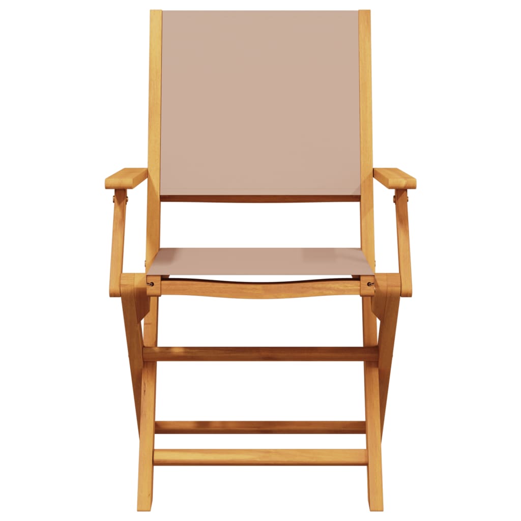Klapstole 4 stk. Taupe stof og massivt træ