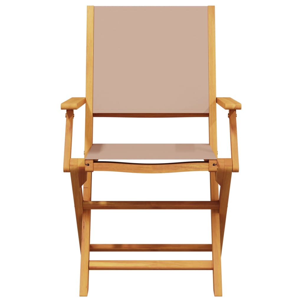 Klapstole 6 stk. Taupe stof og massivt træ