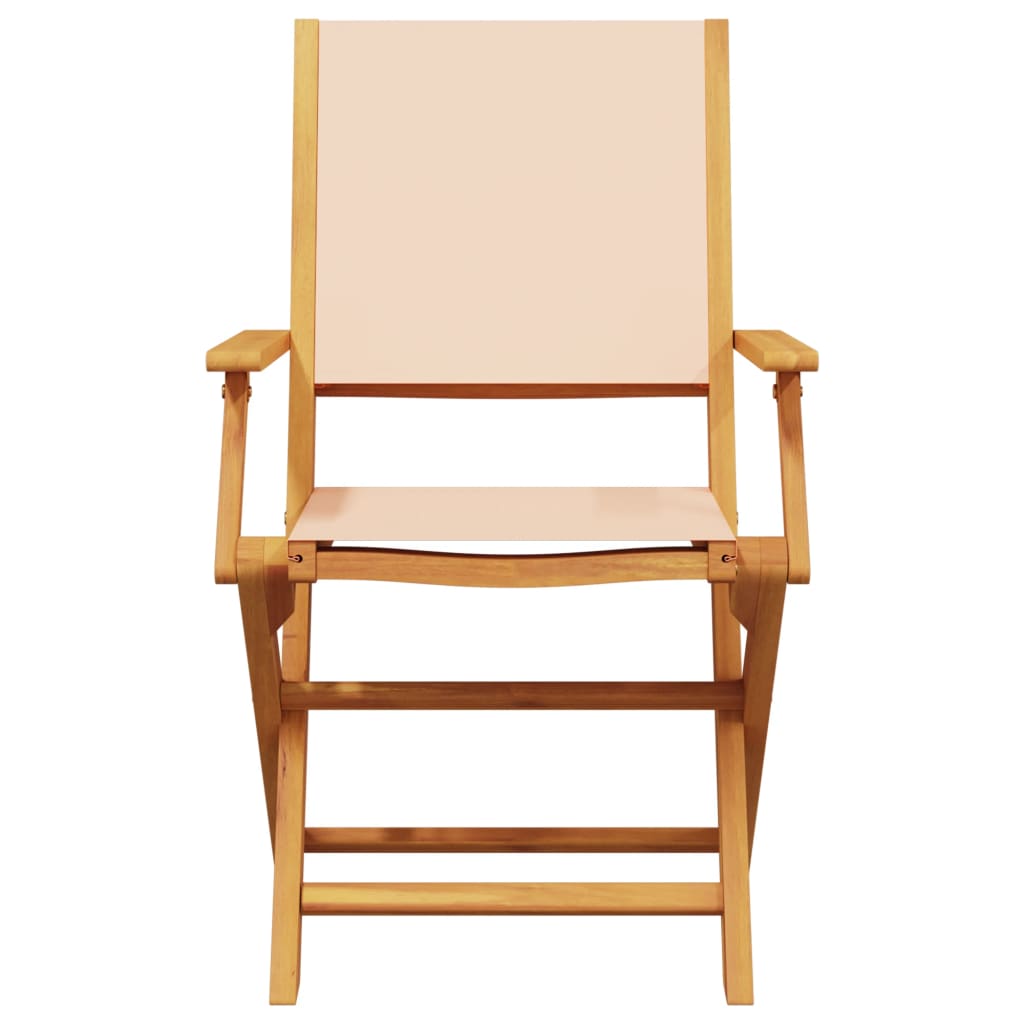 havestole 6 stk. foldbar stof massivt træ beige