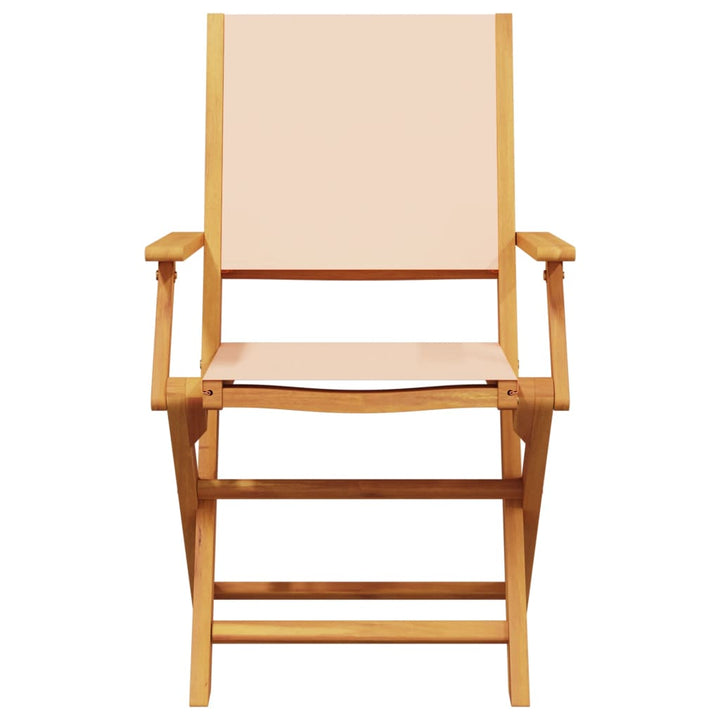 havestole 6 stk. foldbar stof massivt træ beige