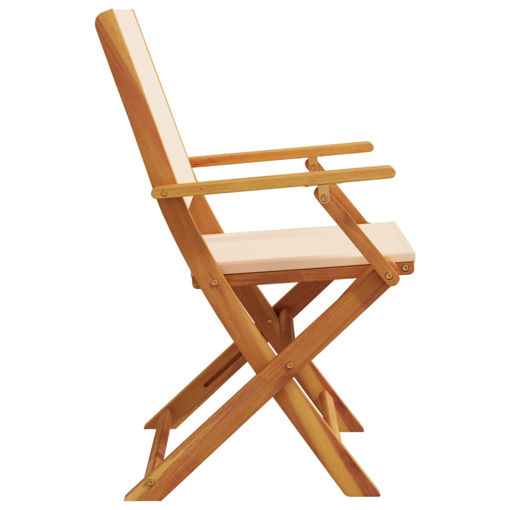 havestole 6 stk. foldbar stof massivt træ beige