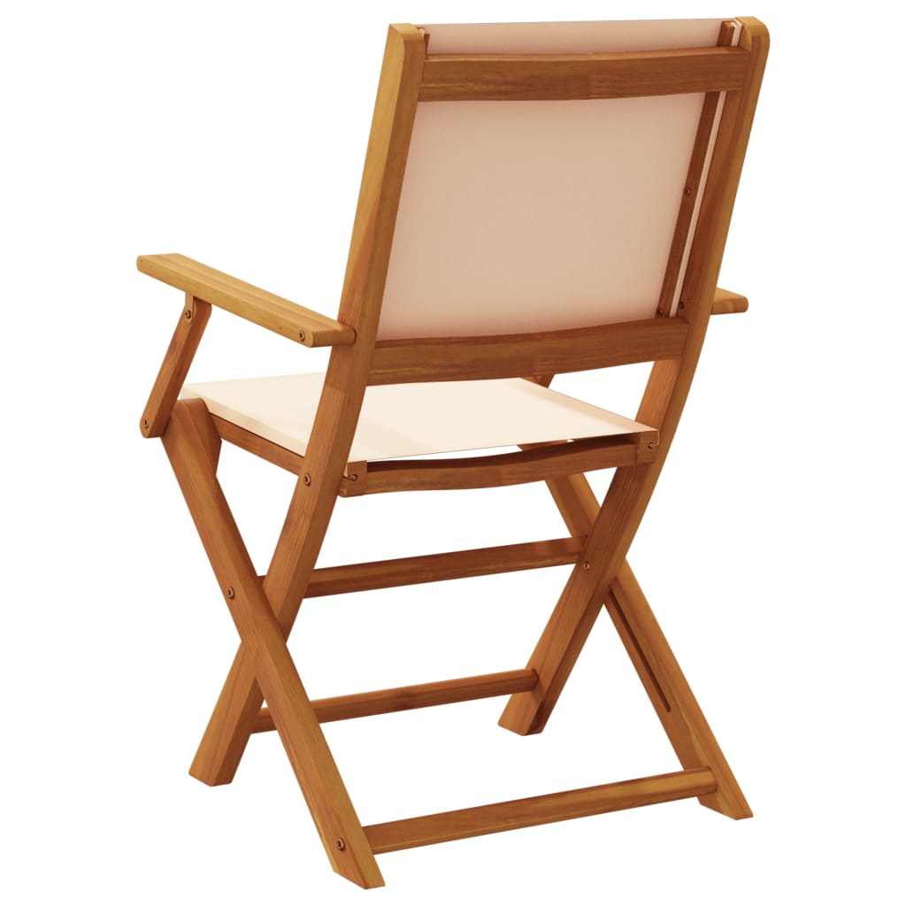 havestole 6 stk. foldbar stof massivt træ beige