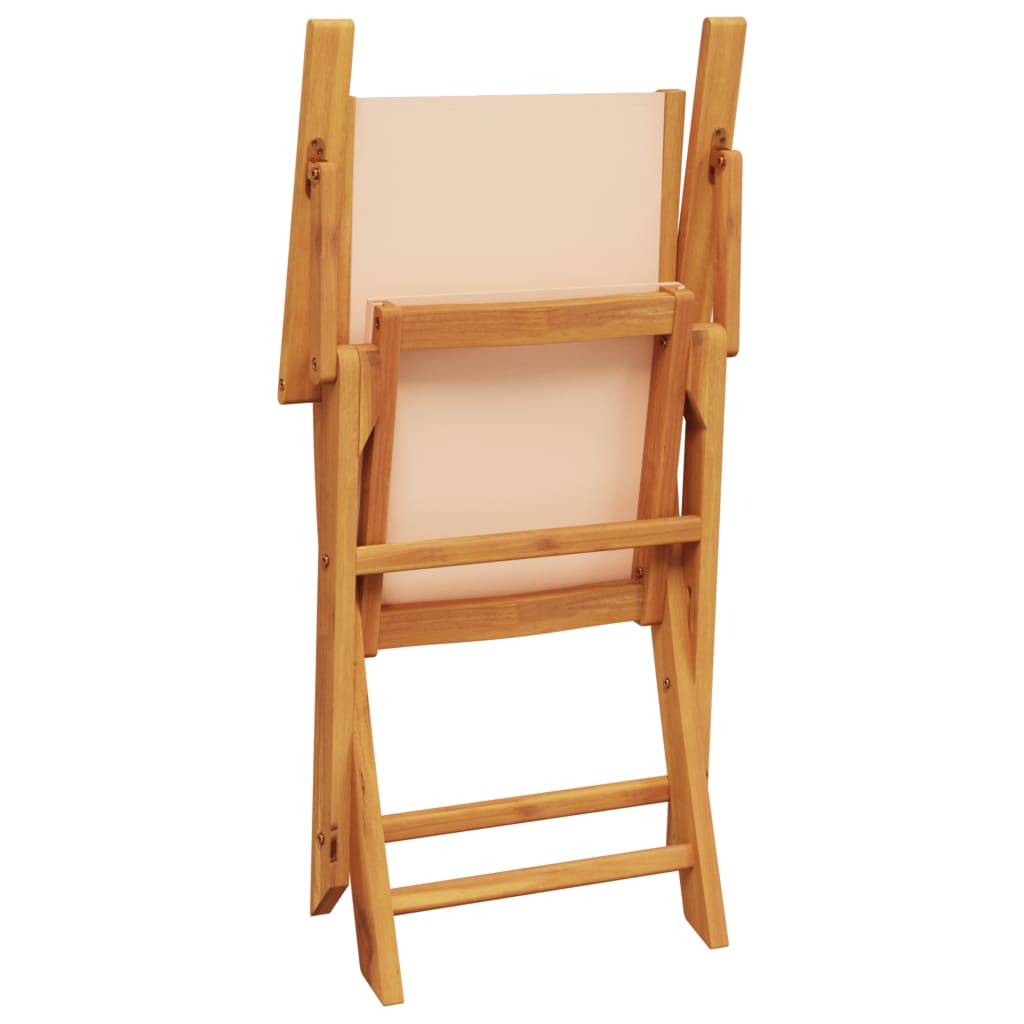 havestole 6 stk. foldbar stof massivt træ beige