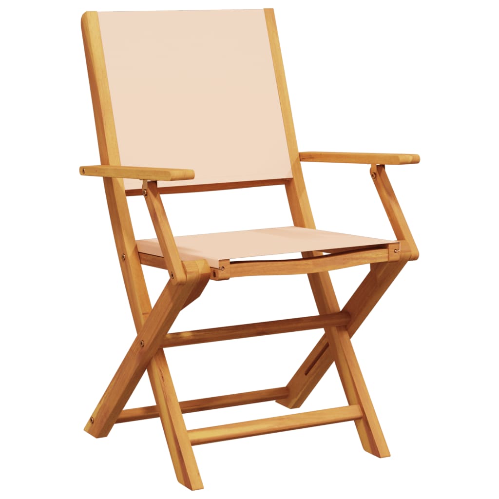 foldbare havestole 8 stk. stof og massivt træ beige