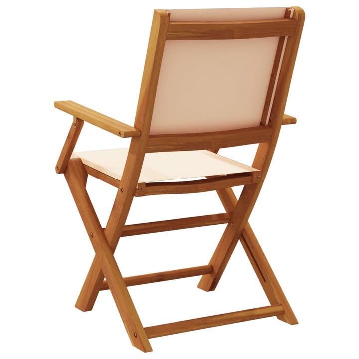 foldbare havestole 8 stk. stof og massivt træ beige